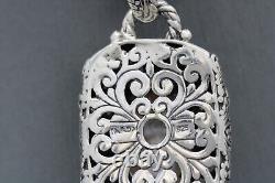 Sarda Sterling Silver Bali Filigree Style Rose Quartz Rectangle Pendant 2