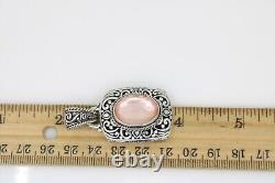 Sarda Sterling Silver Bali Filigree Style Rose Quartz Rectangle Pendant 2