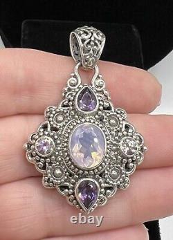 Sarda Sterling Silver Moonstone Pink Sapphire & Amethyst Triplet Pendant