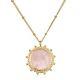 Satya Jewelry Womens Rose Quartz Gold Pendant Necklace 18-Inch, Pink, One Size