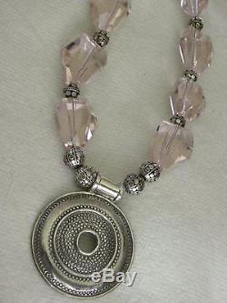 Schaef Designs Rose Quartz Necklace, Earrings & Sterling Silver Pendant Set