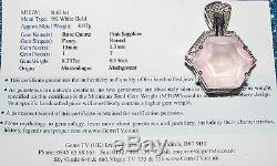 Secondhand 9k White Gold Rose Quartz & Pink Sapphire Pendant (with Cert)