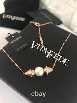 Signed Vita Fede Designer Pearl Necklace Silver / Gold / Rose Gold £450