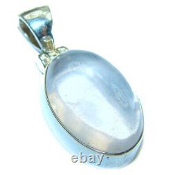 Simplicity 10.5 CARAT Rose Quartz. 925 Sterling Silver handmade Pendant