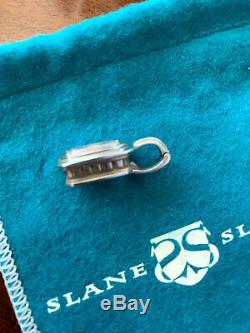 Slane & Slane Matte sterling silver. 925 Pink Rose Quartz Enhancer / Pendant
