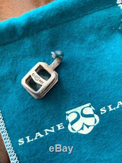 Slane & Slane Matte sterling silver. 925 Pink Rose Quartz Enhancer / Pendant