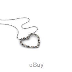 Smoky Quartz & Diamond Heart Pendant 1.08 cttw in 14K Gold with 14K Cable Chain