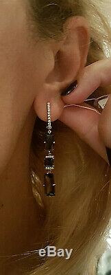 Smoky quartz dangle earrings Russian solid rose gold 585 14k rauchquartz NWT