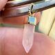 Solid 10k yellow gold genuine rose quartz pendant