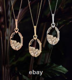 Solid 14k Gold Yellow Rose White Diamond Emerald, Ruby Crystal Shaker Pendant