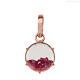 Solid 14k Rose Gold Crystal, Ruby Round Shaker Pendants
