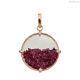 Solid 14k Rose Gold Crystal, Ruby Round Shaker Pendants