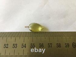 Solid 18CT gold Natural large lemon quartz pendant charm 18k 750