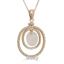 Sterling Silver Double Oval Rose Quartz Necklace Rose Gold Plated