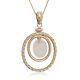 Sterling Silver Double Oval Rose Quartz Necklace Rose Gold Plated