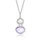 Sterling Silver Layer Pendant with Amethyst, Rose Quartz, and Diamonds 18 in