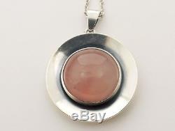 Sterling Silver Necklace by N E FROM of Denmark Niels Erik From Rose Quartz