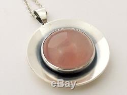 Sterling Silver Necklace by N E FROM of Denmark Niels Erik From Rose Quartz