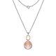 Sterling Silver Pendant Rose Quartz Stone with Rose Gold Plate Hallmarked