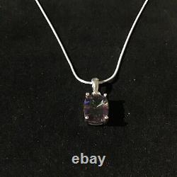 Sterling Silver Rainbow Mystic Topaz Crystal Pendant Necklace Valentines Gift
