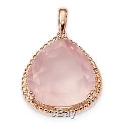 Sterling Silver Rose Gold and Gold-plated with Rose Quartz Pendant QP4980