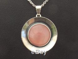 Sterling Silver and Rose Quartz Necklace by N E FROM of Denmark Niels Erik From