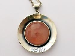Sterling Silver and Rose Quartz Necklace by N E FROM of Denmark Niels Erik From