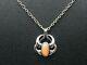 Sterling silver and rose quartz necklace pendant of the Year 2006 Georg Jensen