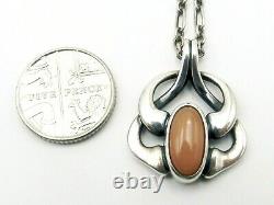 Sterling silver and rose quartz necklace pendant of the Year 2006 Georg Jensen