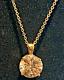 Stunning Rose Gold Tone 2ct Round Cut Peach Morganite Solitaire Pendant