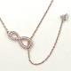 Swarovski Crystal Infinity Y Necklace Pendant Rose Colour 5521346