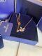 Swarovski Dazzling Swan Necklace Pink Rose Gold Tone RRP £99