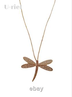 Swarovski Dragonfly Long Necklace And Pendant Rose Gold