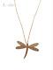 Swarovski Dragonfly Long Necklace And Pendant Rose Gold