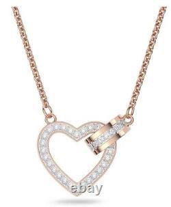 Swarovski Heart, White, Rose gold-tone plated Lovely Necklace