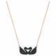 Swarovski Iconic Swan necklace Swan, Black, Rose-gold tone plated