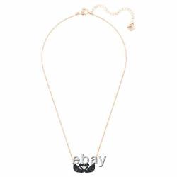 Swarovski Iconic Swan necklace Swan, Black, Rose-gold tone plated