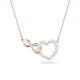 Swarovski Infinity necklace, Infinity and heart, White, Mixed metal finish