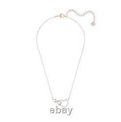 Swarovski Infinity necklace, Infinity and heart, White, Mixed metal finish