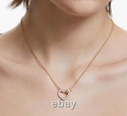 Swarovski Lovely Necklace Heart, White, Gold-tone plated