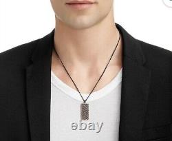 Swarovski Men's Necklace Jet Black Crystal'Blaze' Rose Gold Plated Pendant