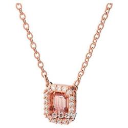 Swarovski Millenia Octagon Crystal Necklace Rose Gold Tone