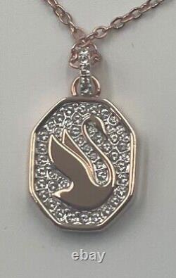 Swarovski Pendant Swan Long White Rose Gold Plated 5628549