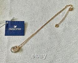 Swarovski Stone Rose Gold Tone 2 Crystal Circle Necklace 5414999