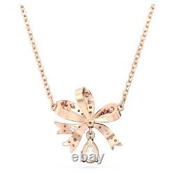 Swarovski Volta Small Bow Necklace White with Rose Gold Plating