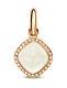 TIRISI 18K Rose Gold, White Quartz, Diamond, Mother-of-PearL Pendant/Charm NEW