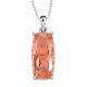TJC Pink Quartz Pendant Necklace in Platinum Over Silver Size 20 Inches TCW 17ct
