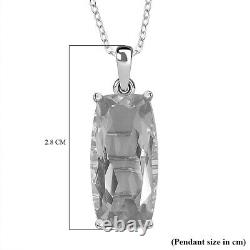 TJC Pink Quartz Pendant Necklace in Platinum Over Silver Size 20 Inches TCW 17ct