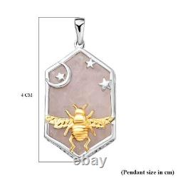 TJC Rose Quartz Bee Pendant in 925 Sterling Silver Animal Jewellery Wt. 7 Grams