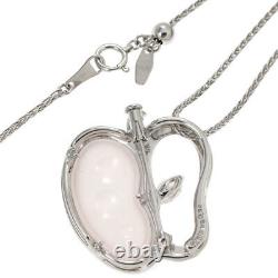 Tasaki Pearl K18WG Marquise Diamond Rose Quartz Pendant Necklace and Brooch 0.34